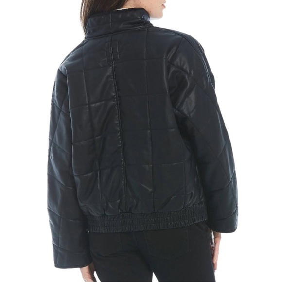 Free People Dolman Quilted Vegan Jacket in Black Size Large - Picture 2 of 12